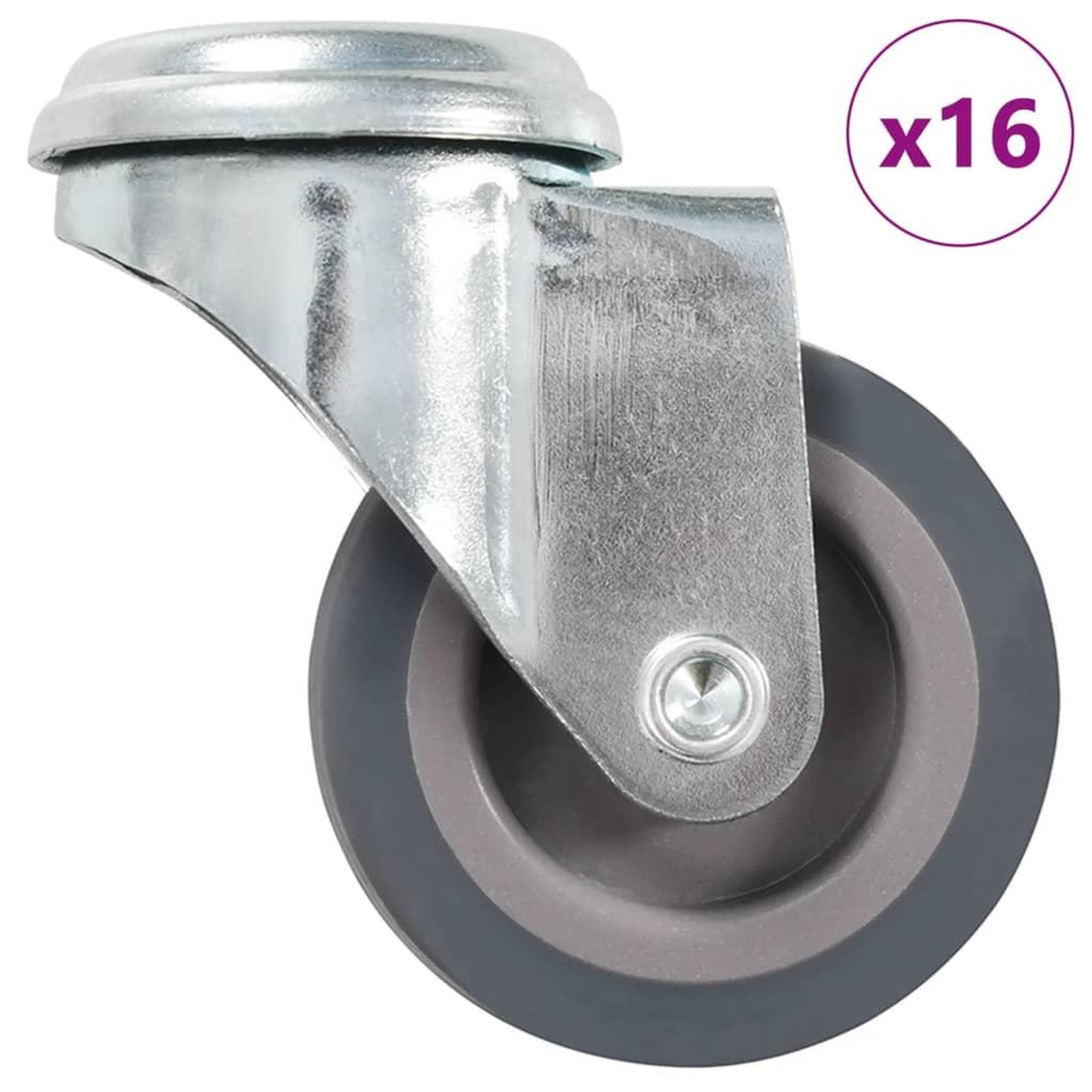 VIDAXL 16 pcs Roulettes pivotantes a trou de boulon 50 mm