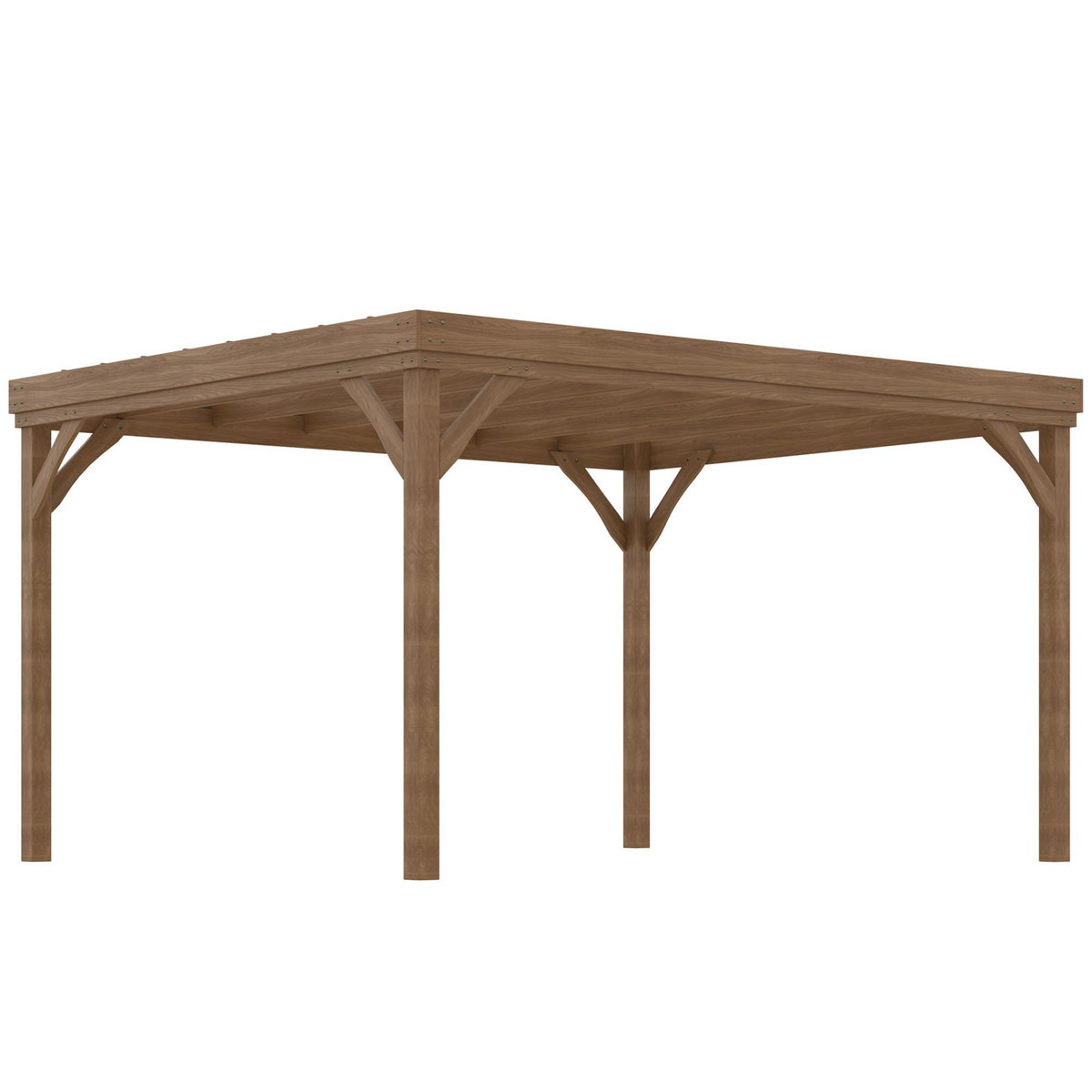 OUTSUNNY Pergola autoportante style rustique chic - Toit terrasse à décorer - dim. 3,65L x 3l x 2,15H m - bois sapin pré-huilé