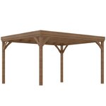 OUTSUNNY Pergola autoportante style rustique chic - Toit terrasse à décorer - dim. 3,65L x 3l x 2,15H m - bois sapin pré-huilé