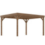 Voir la diapositive 1 : OUTSUNNY Pergola autoportante style rustique chic - Toit terrasse à décorer - dim. 3,65L x 3l x 2,15H m - bois sapin pré-huilé