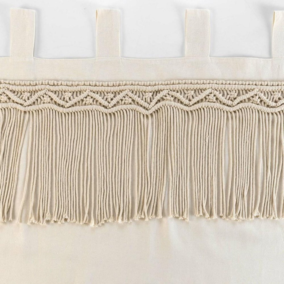 Douceur d'Intérieur Rideau à passants 140x240 uni top macramé Samaya polycoton
