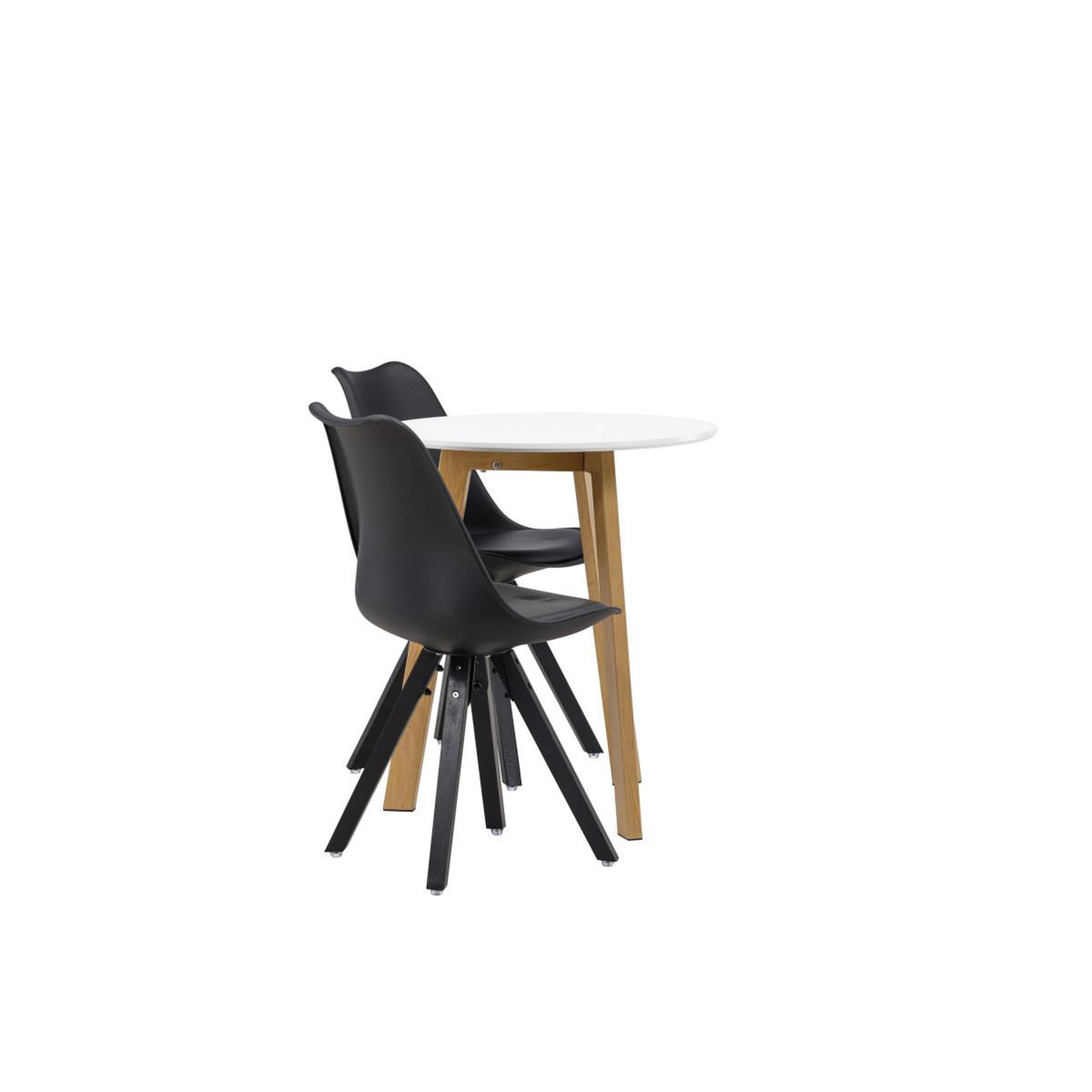 Voir la diapositive 4 : Paris Prix Ensemble table à manger & 2 chaises  leonora & zeno  65cm noir & blanc