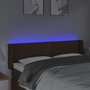 Voir la diapositive 4 : VIDAXL Tete de lit a LED Marron fonce 147x16x78/88 cm Tissu