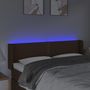 Voir la diapositive 4 : VIDAXL Tete de lit a LED Marron fonce 147x16x78/88 cm Tissu
