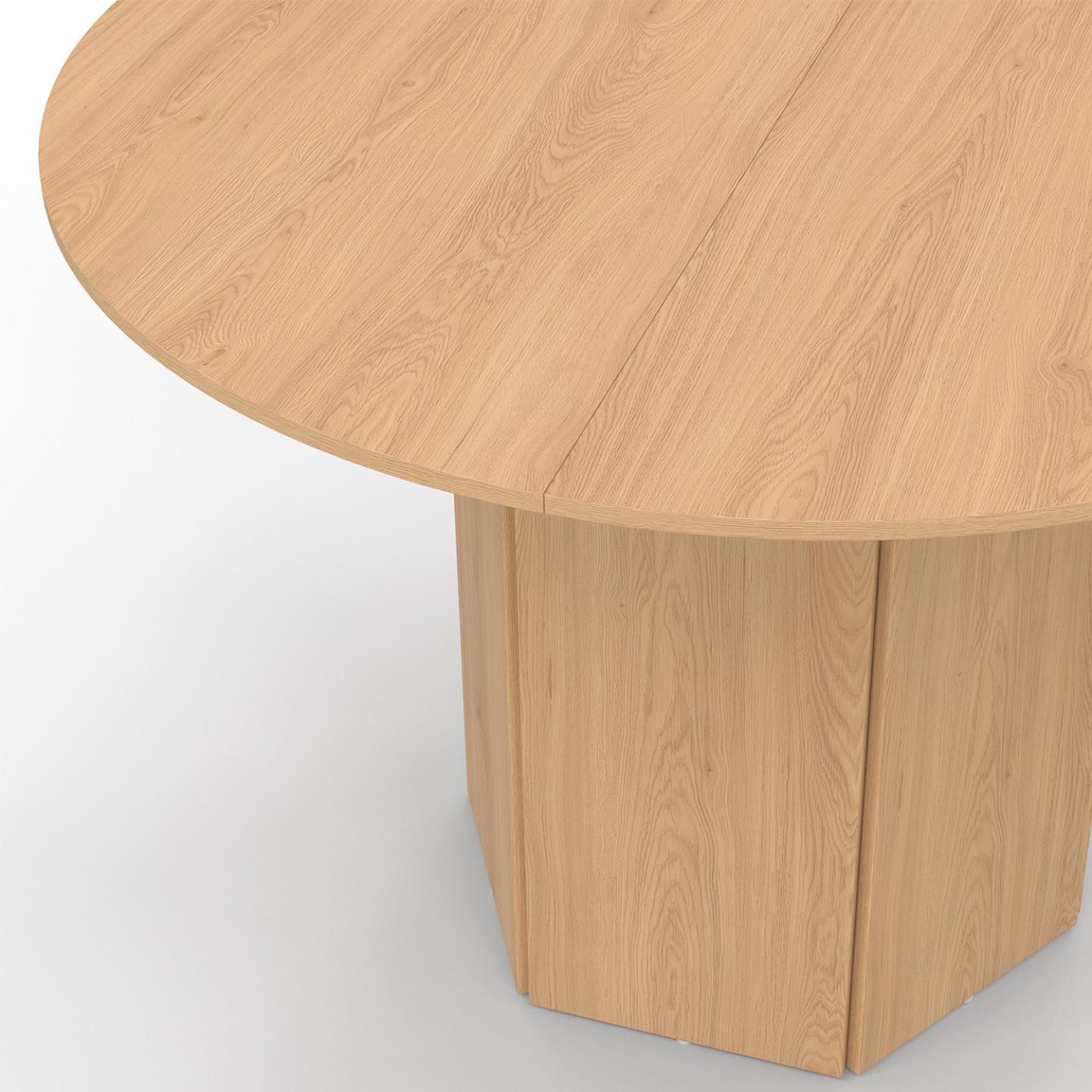 Voir la diapositive 5 : ID MARKET Table à manger ronde berthe 6 personnes pied hexagonal bois effet hêtre 110 cm