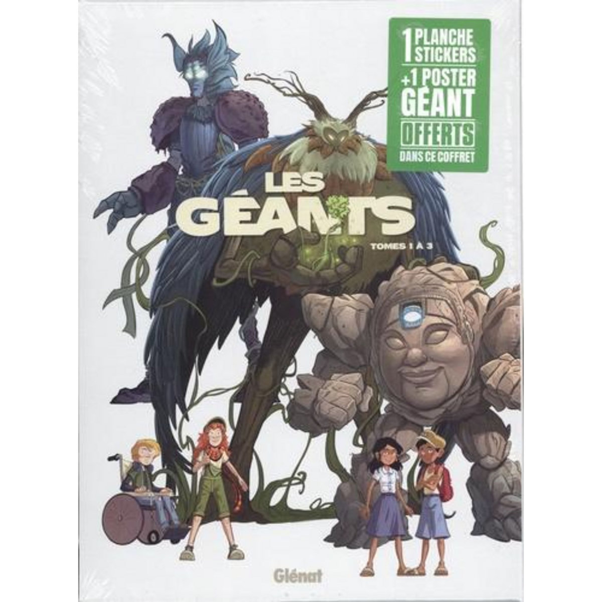 LES GEANTS TOMES 1 A 3 : COFFRET EN 3 VOLUMES : TOME 1 : ERIN ; TOME 2 : SIEGFRIED ; TOME 3 : BORA ET LEAP. AVEC UNE PLANCHE DE STICKERS ET UN POSTER GEANT, Lylian