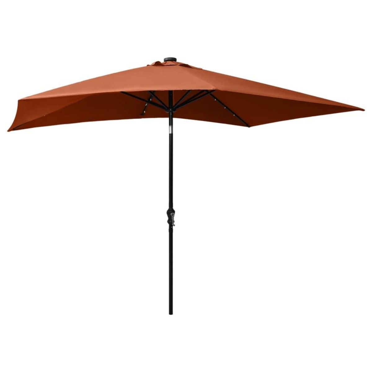 VIDAXL Parasol de jardin avec LED et mat en acier terre cuite 2x3 m