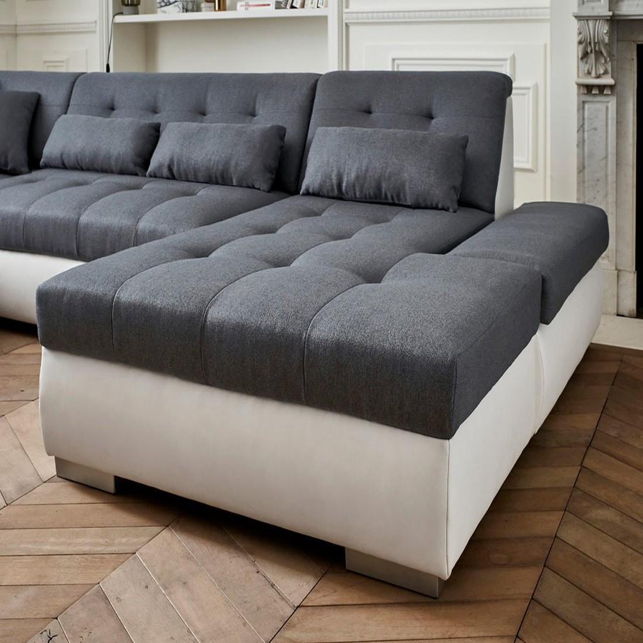 Voir la diapositive 3 : LISA DESIGN Vermont - canapé panoramique d'angle gauche - 7 places - xxl