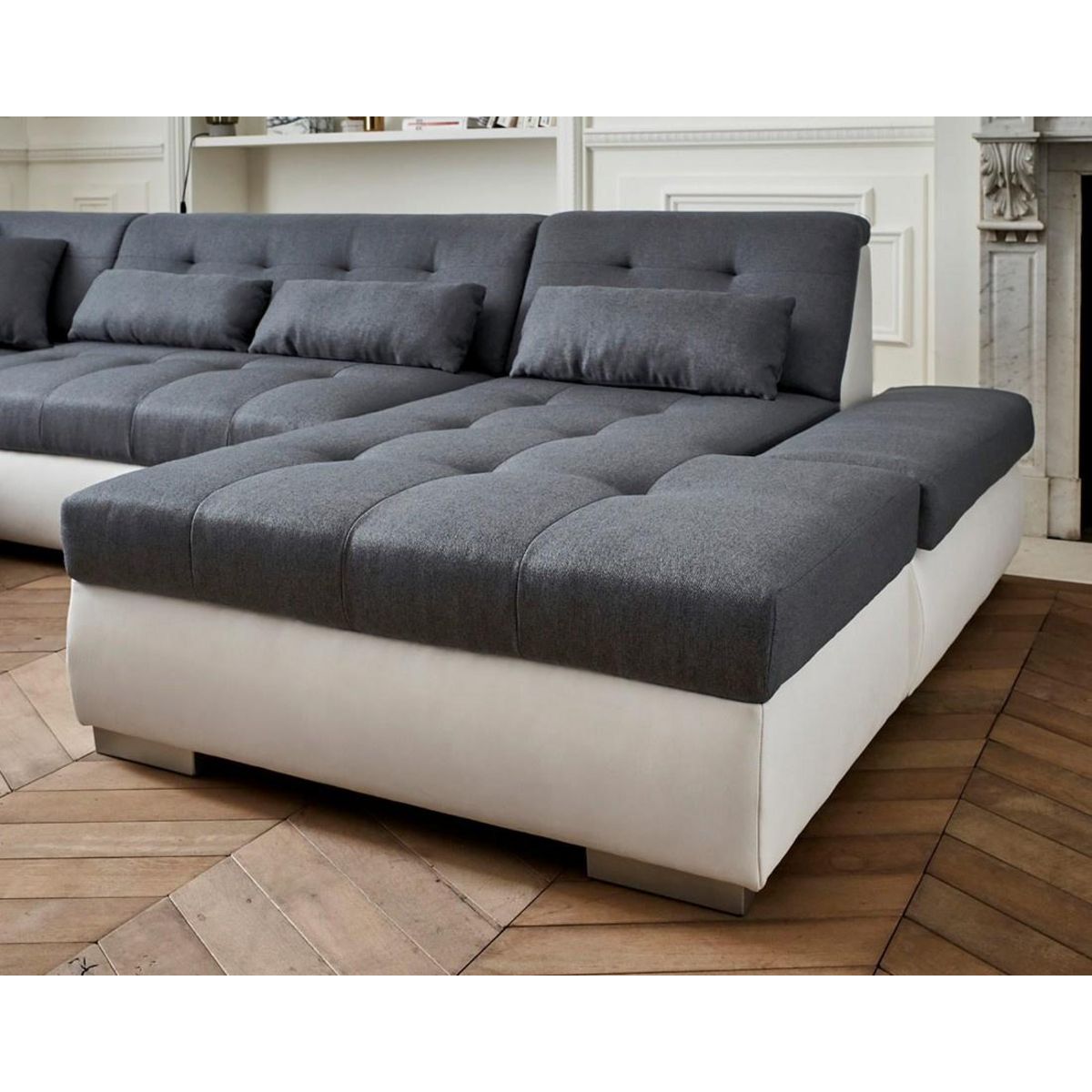 LISA DESIGN Vermont - canapé panoramique d'angle gauche - 7 places - xxl