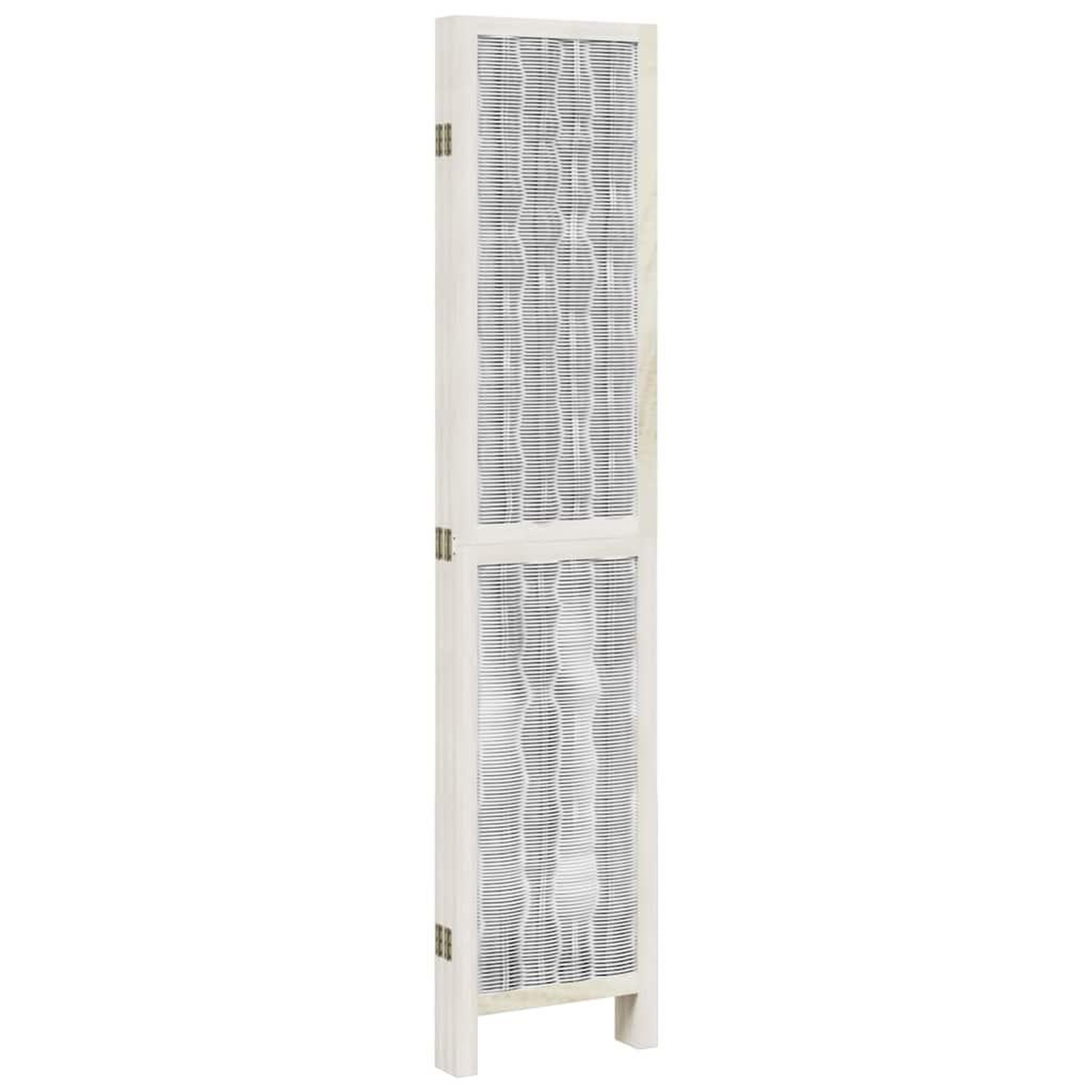 Voir la diapositive 5 : VIDAXL Cloison de separation 5 panneaux blanc bois de paulownia massif