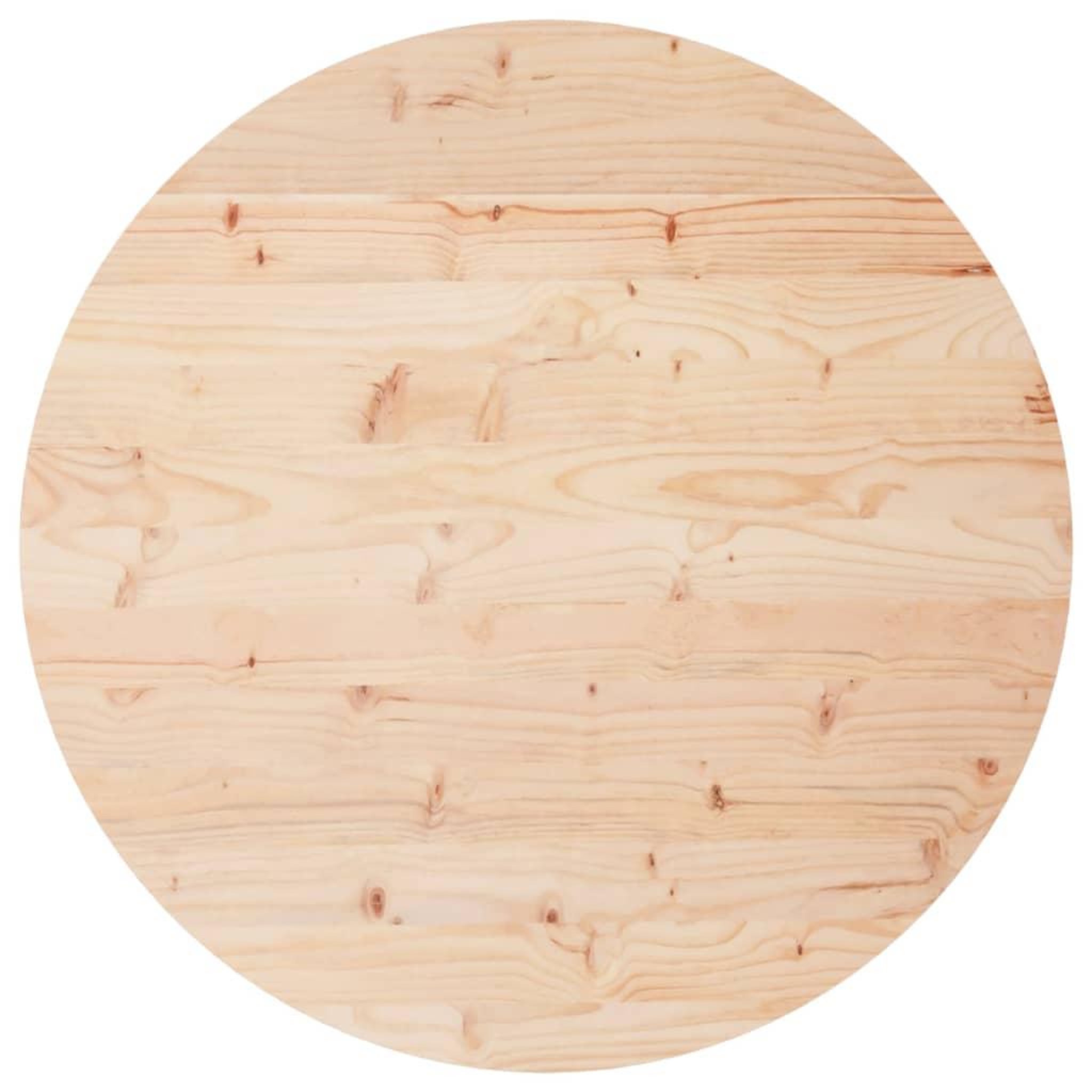 Voir la diapositive 2 : VIDAXL Dessus de table rond Ø70x3 cm bois de pin massif