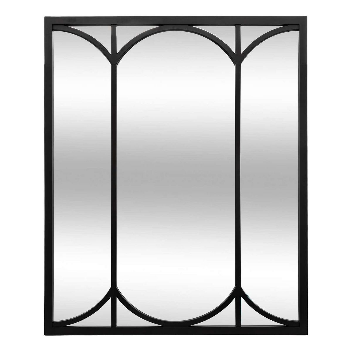 ATMOSPHERA Miroir style verrière - 74 x 90 cm - Noir