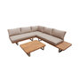 Voir la diapositive 1 : SWEEEK Salon de jardin d'angle bois d'acacia et aluminium 5 places marron - Acalia