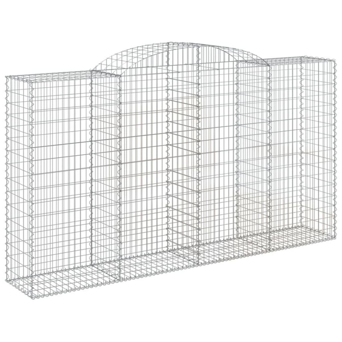 VIDAXL Paniers a gabions arques 2 pcs 300x50x160/180 cm fer galvanise