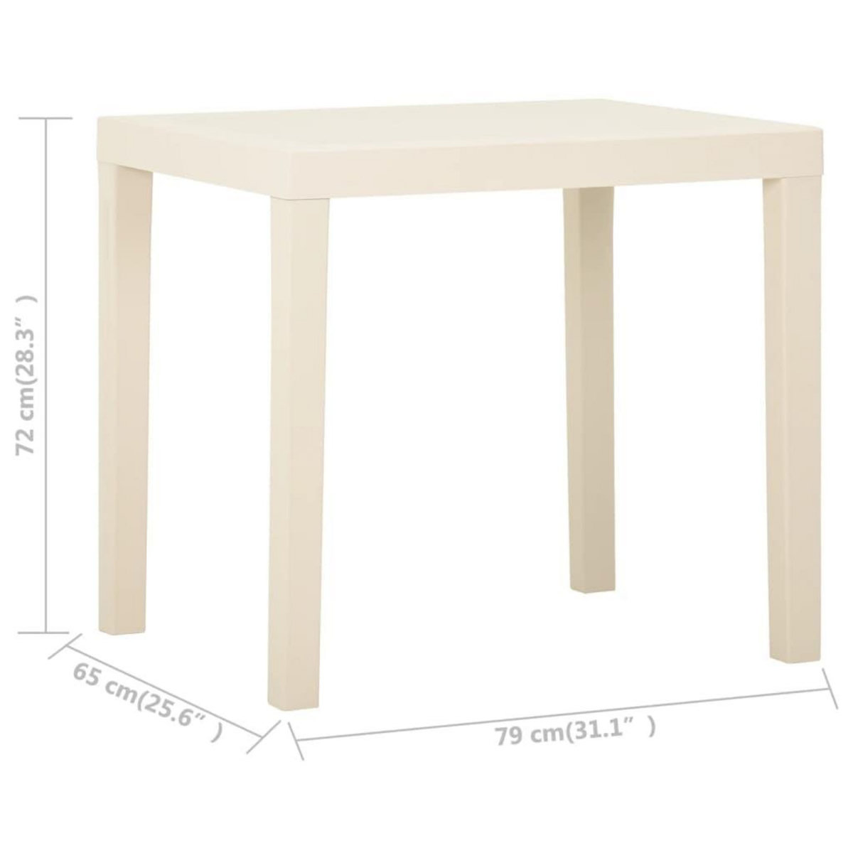 VIDAXL Table de jardin Blanc 79x65x72 cm Plastique