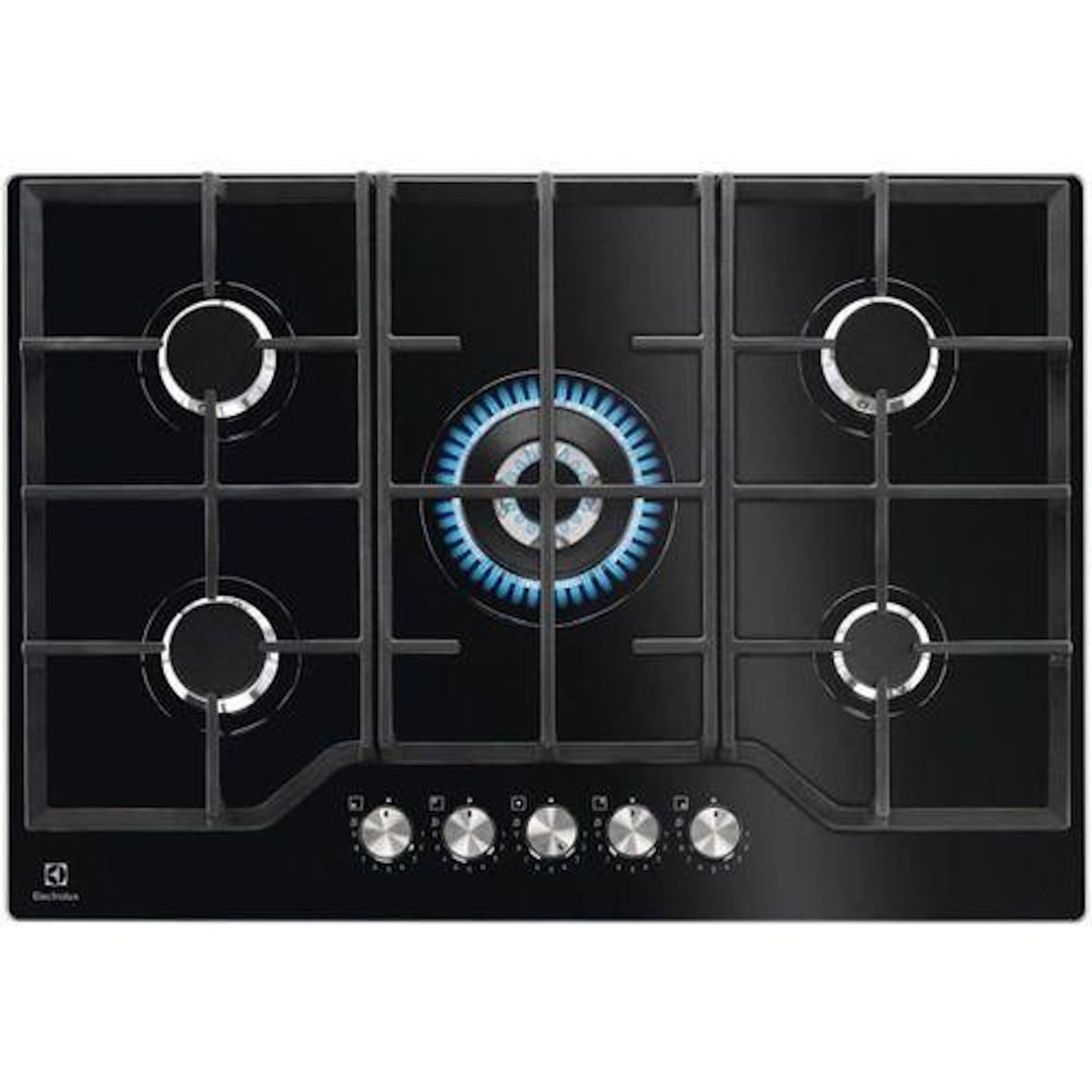 ELECTROLUX Table verre gaz 74cm 5 foyers noir - KGG75362K
