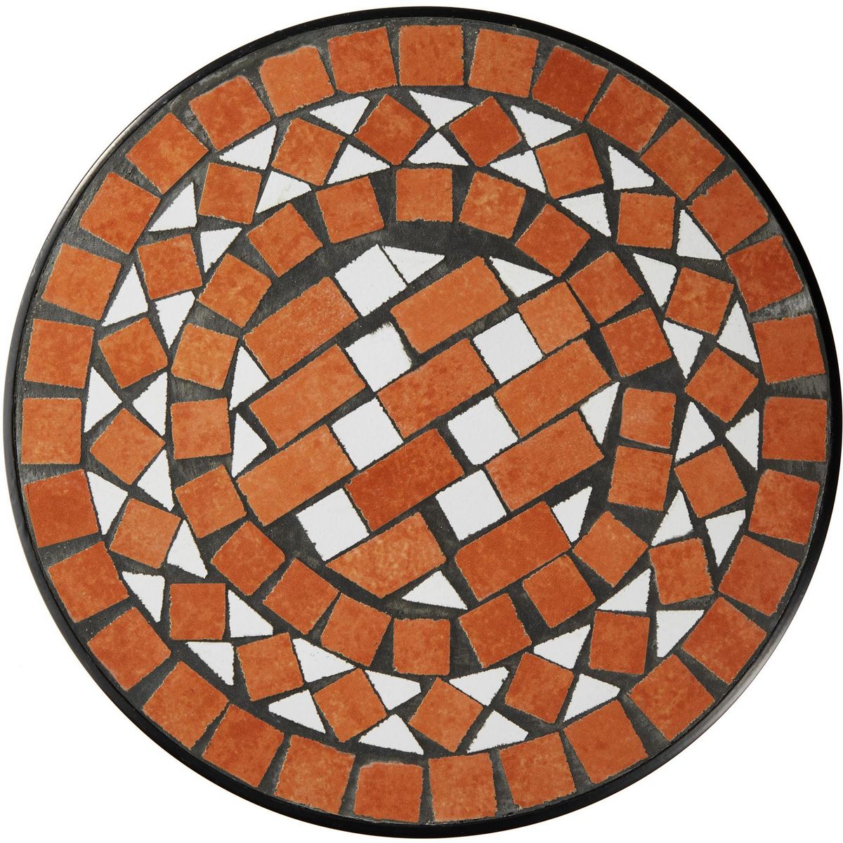 tectake Table de balcon en acier, mosaïque et ciment marron terracotta