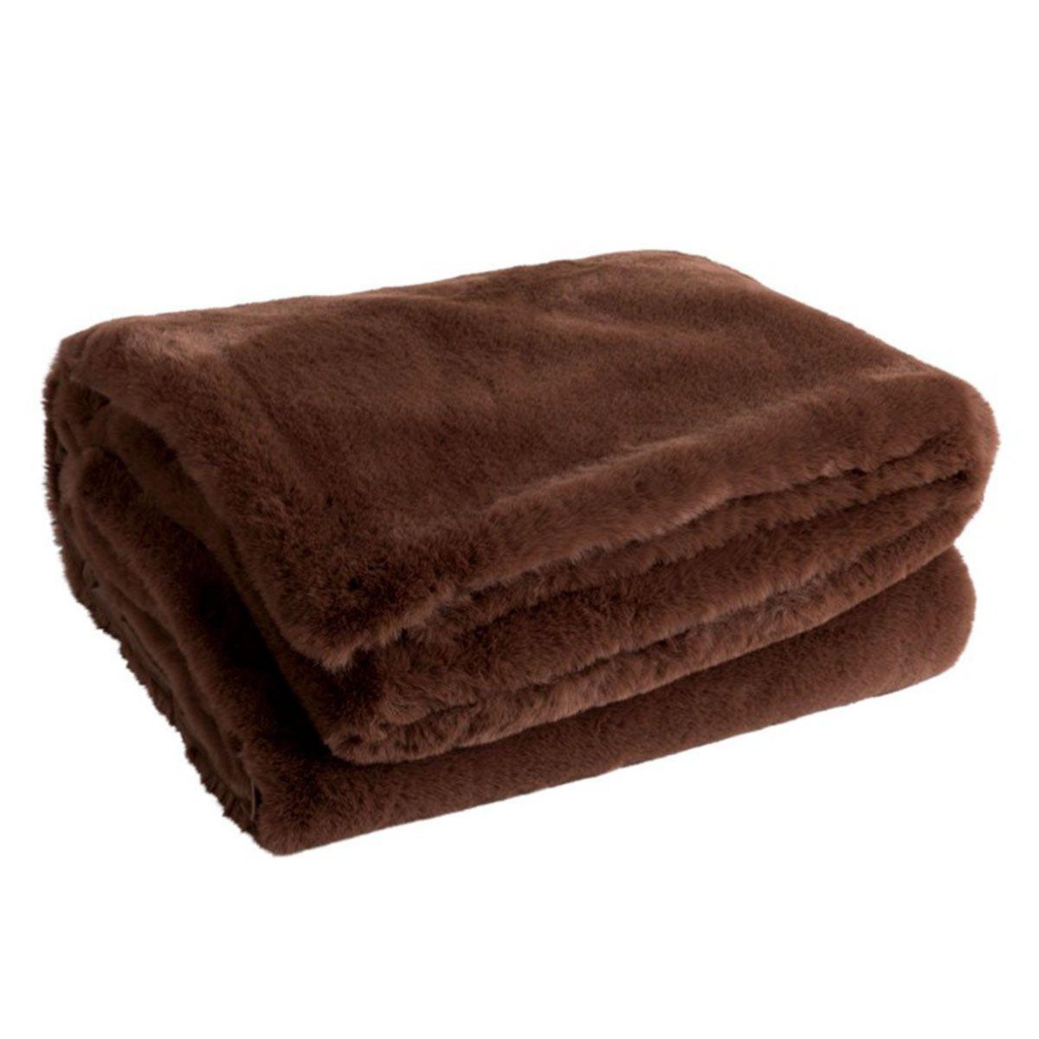 J-LINE Plaid imitation fourrure  cutie  130x180cm marron