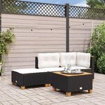 VIDAXL Tabouret de jardin et coussin noir 63,5x56x32 cm resine tressee