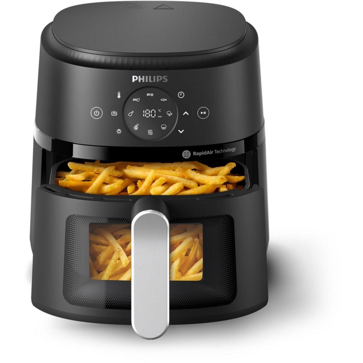 Philips Airfryer NA211/00 friteuse sans huile avec fenêtre de cuisson Noir/Argent, Série 2000 3.2L