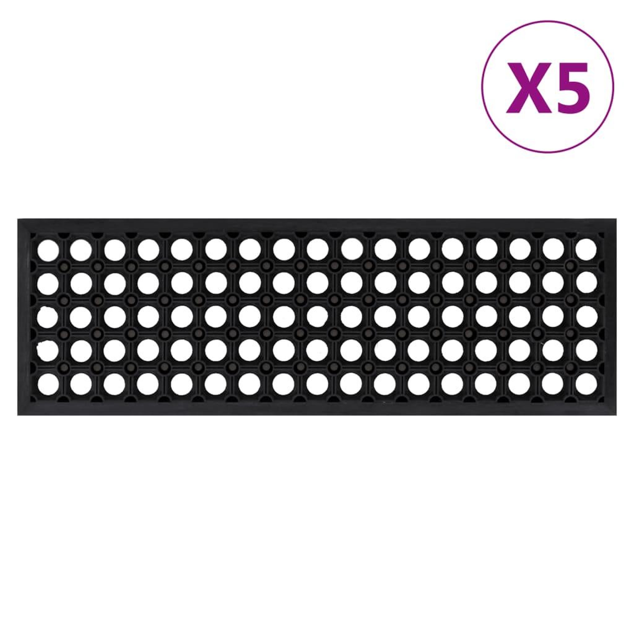 VIDAXL Marches d'escalier 5 pcs 25x75 cm caoutchouc