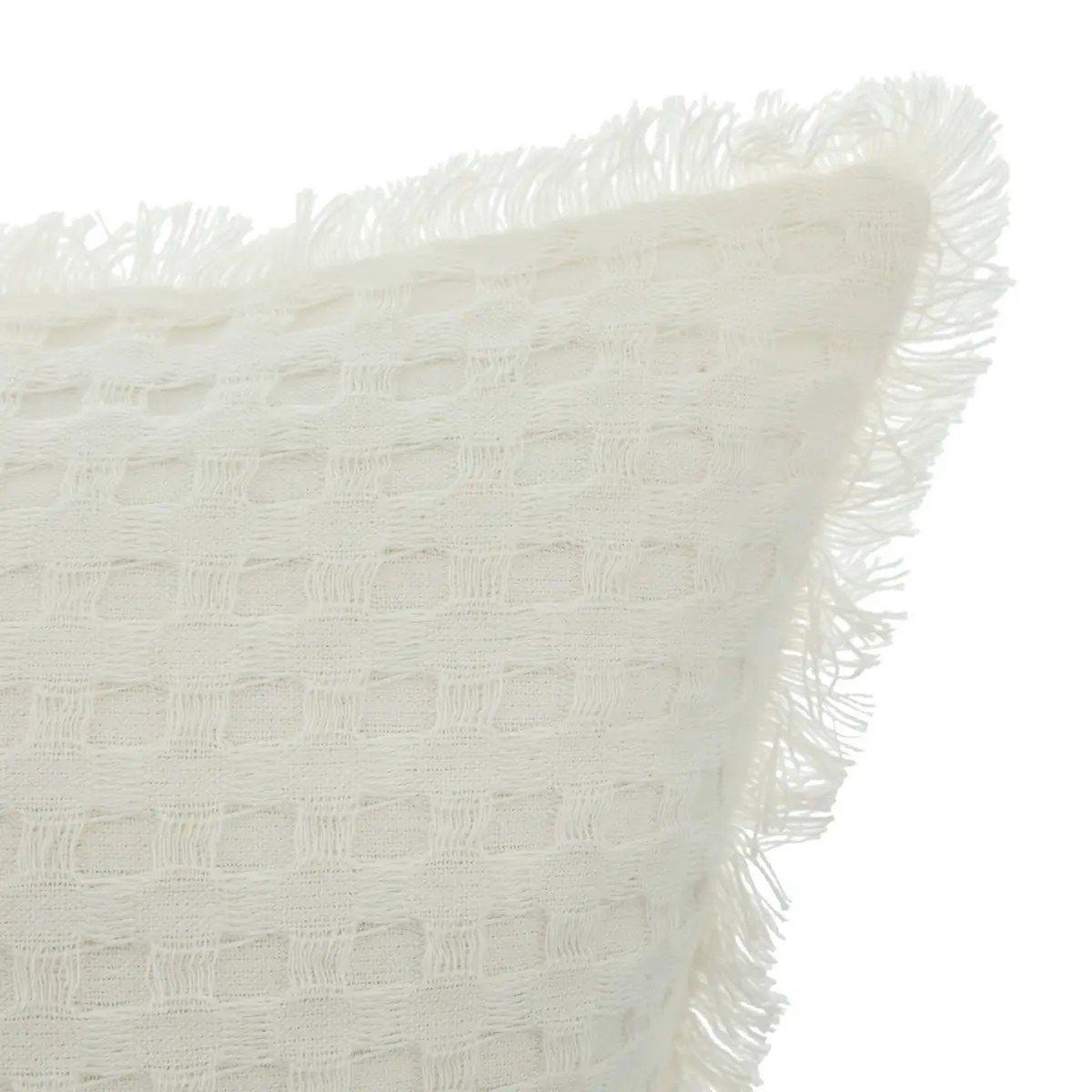 Voir la diapositive 3 : ATMOSPHERA Coussin nid d'abeille  widdy  30x50cm blanc