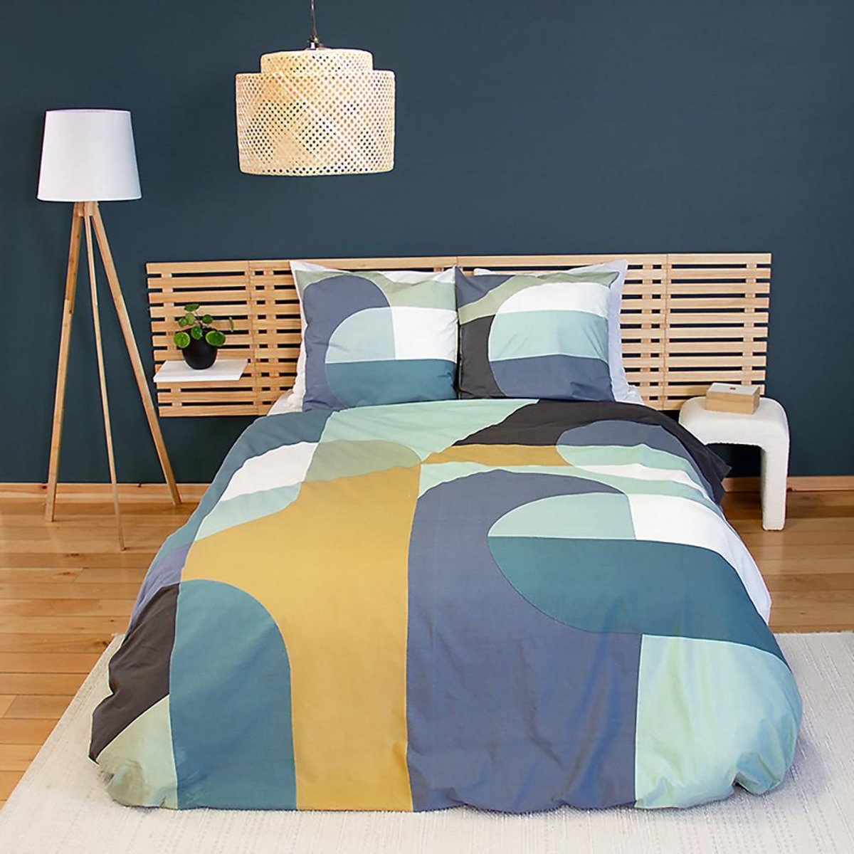 Home collection Parure de couette 3 pcs 240x220 100% coton 57 fils, joelle