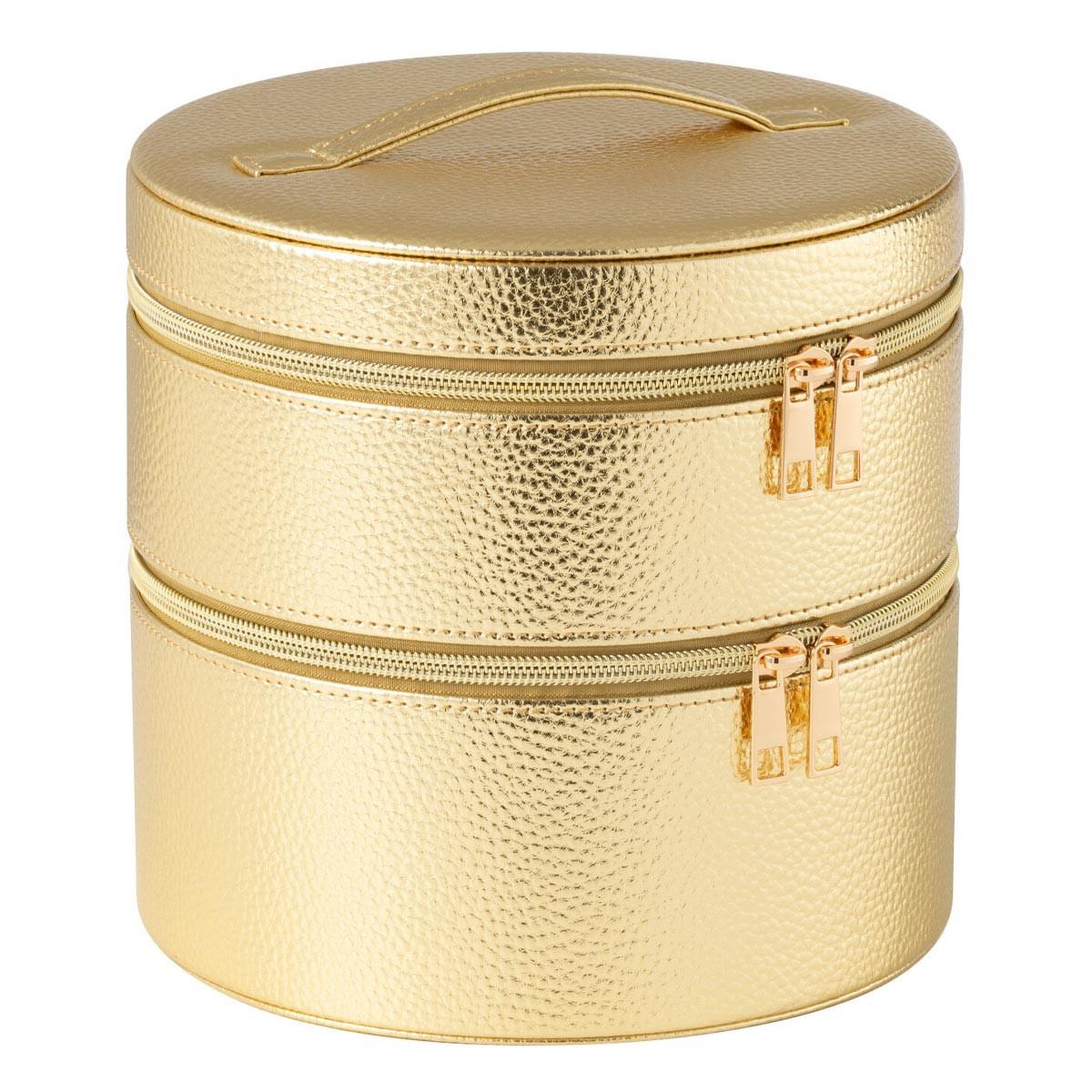 J-LINE Boîte ronde pour cosmétiques  ericka  19cm or