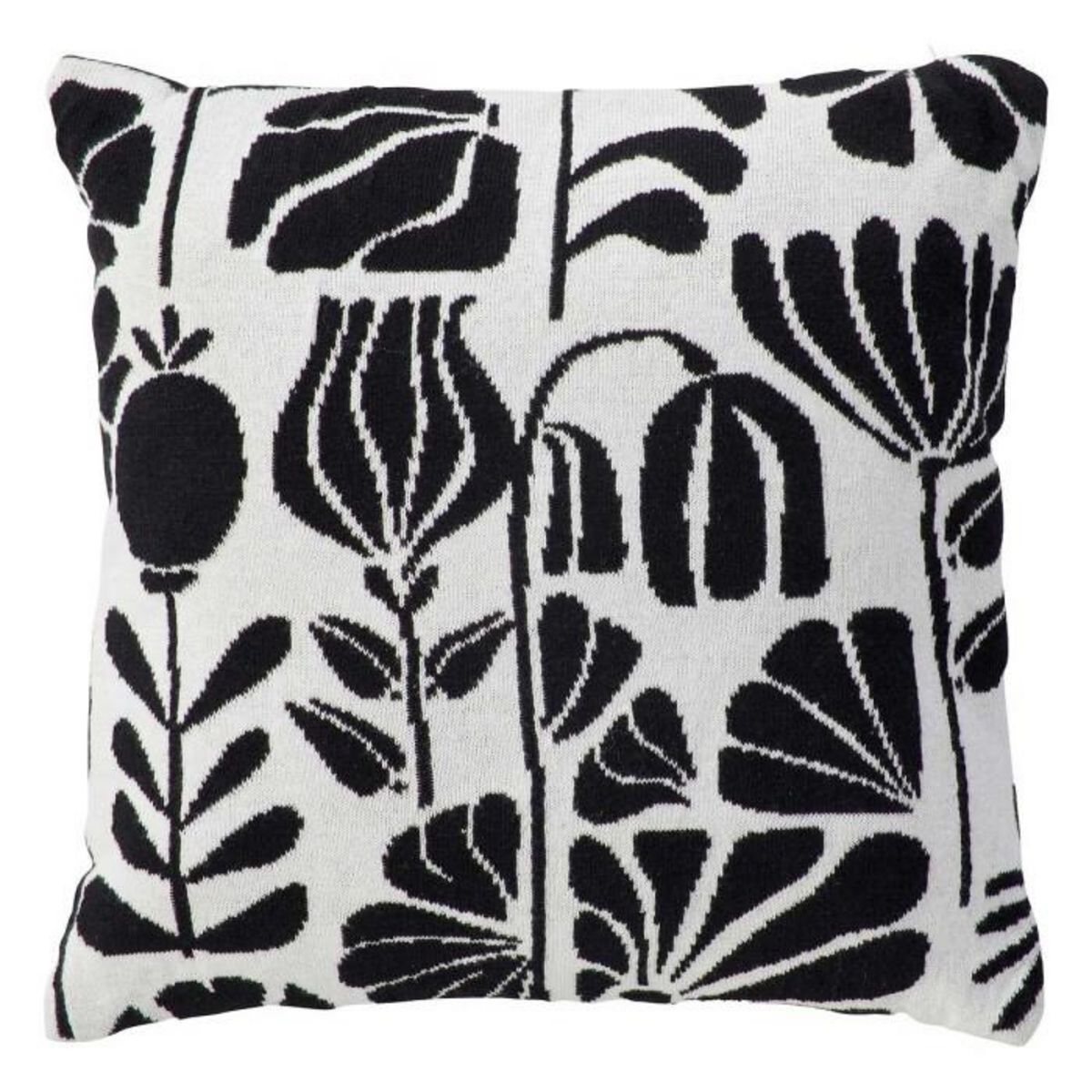 ATMOSPHERA Coussin Déco Effet Tricot  Twisted Lime  40x40cm Noir & Blanc