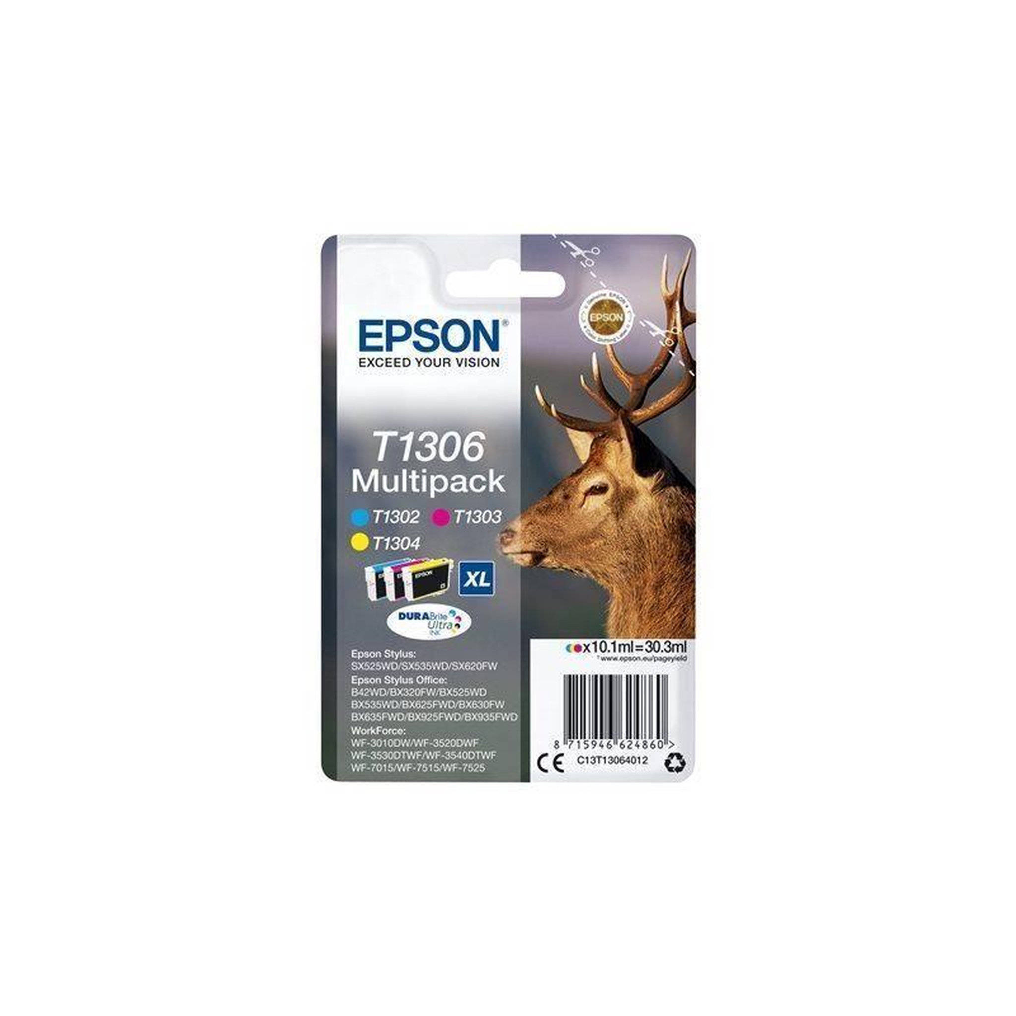 Epson EPSON Multipack  T1306 - Cerf - Cyan, Magenta, Jaune