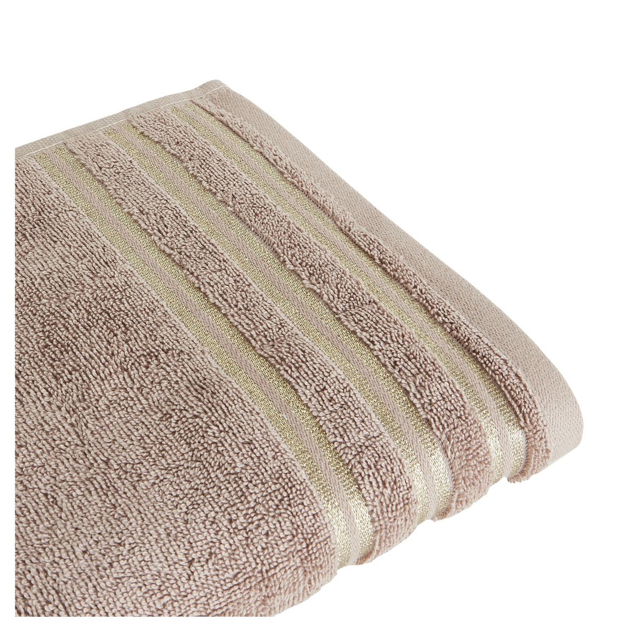 Voir la diapositive 2 : ACTUEL Maxi drap de bain uni en coton liteau lurex 500 g/m²