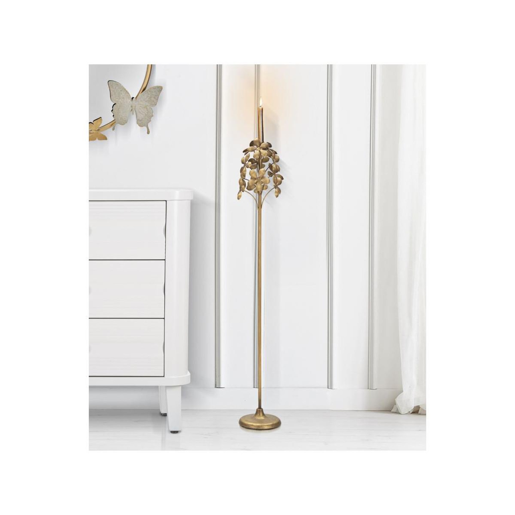 Voir la diapositive 5 : Paris Prix Bougeoir design en métal  flowy  93cm or