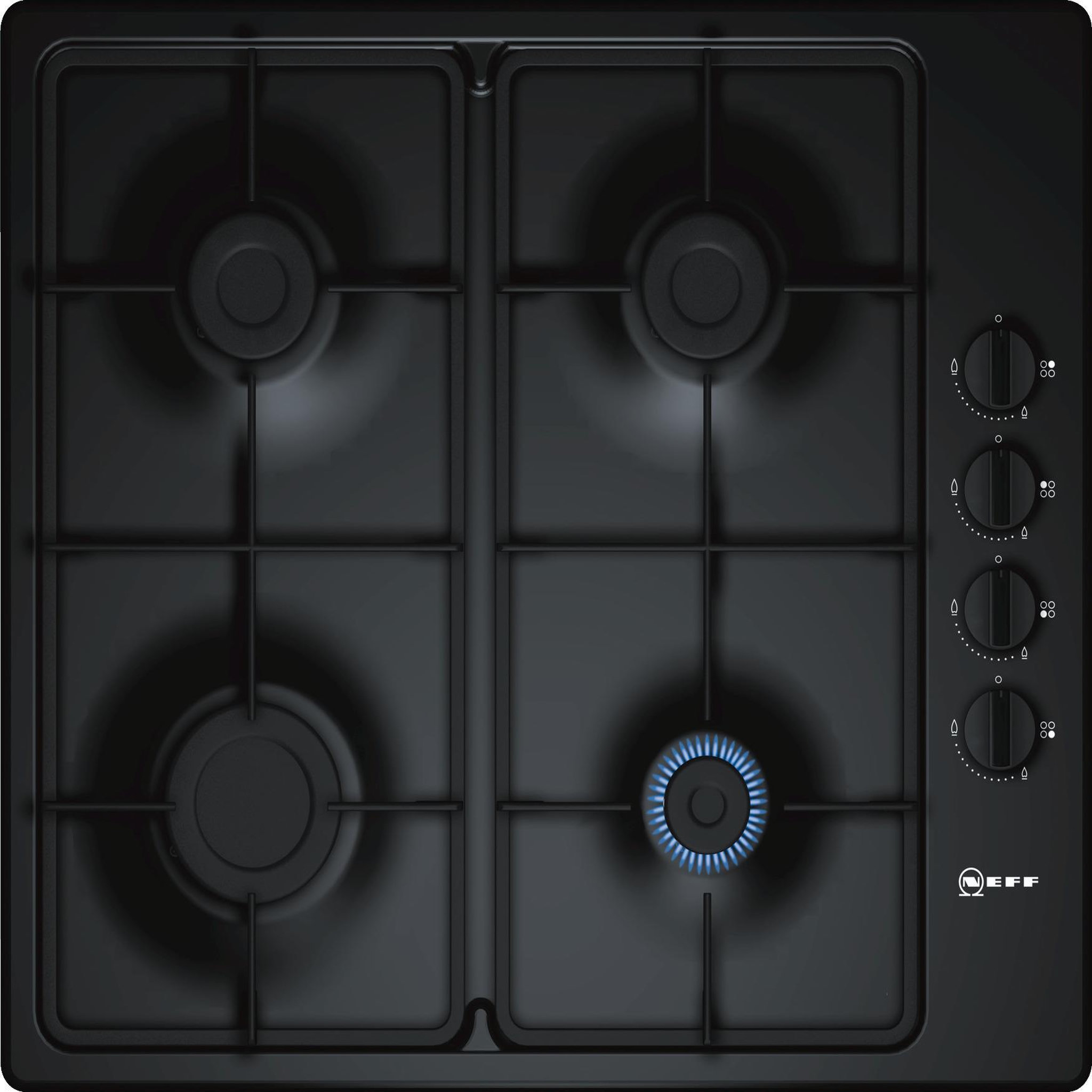 Voir la diapositive 1 : Neff Table de cuisson à gaz 58cm 4 feux 7400w noir - T26BR46S0