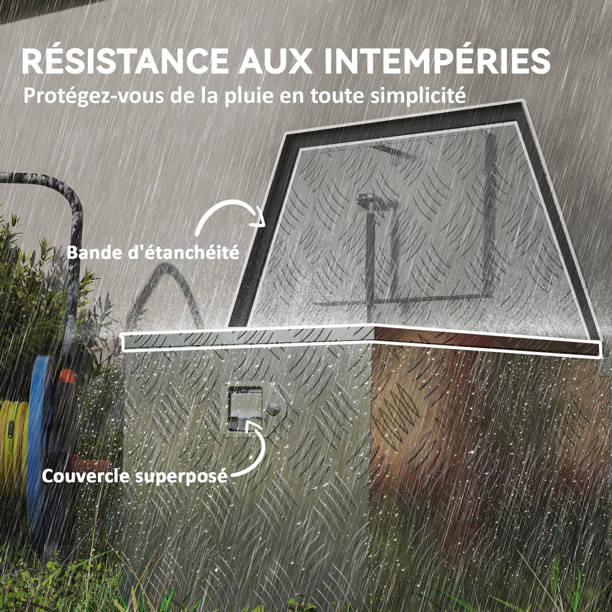 Voir la diapositive 6 : HOMCOM Boîte à outils en aluminium - caisse à outil alu. verrouillage clé vérin - 73 x 41 x 46 cm