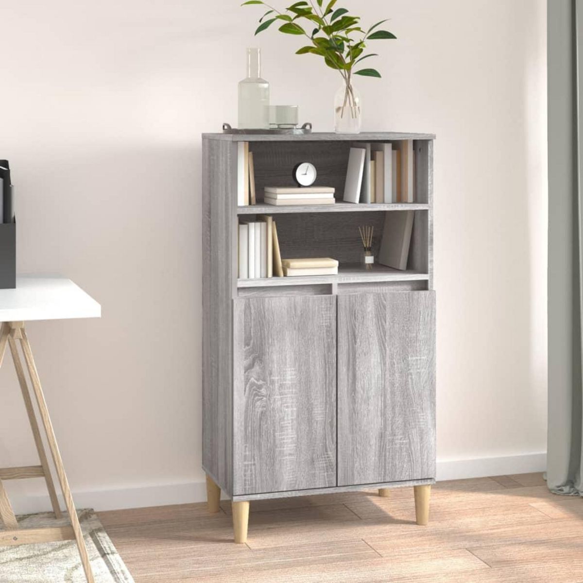 VIDAXL Buffet haut Sonoma gris 60x36x110 cm Bois d'ingenierie