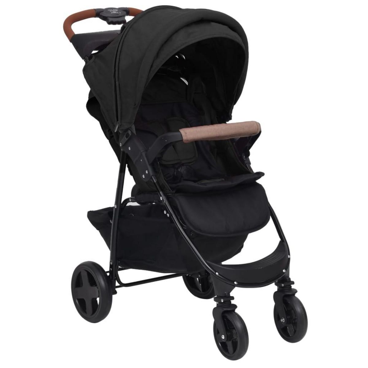 VIDAXL Poussette pour bebe 3-en-1 Anthracite Acier