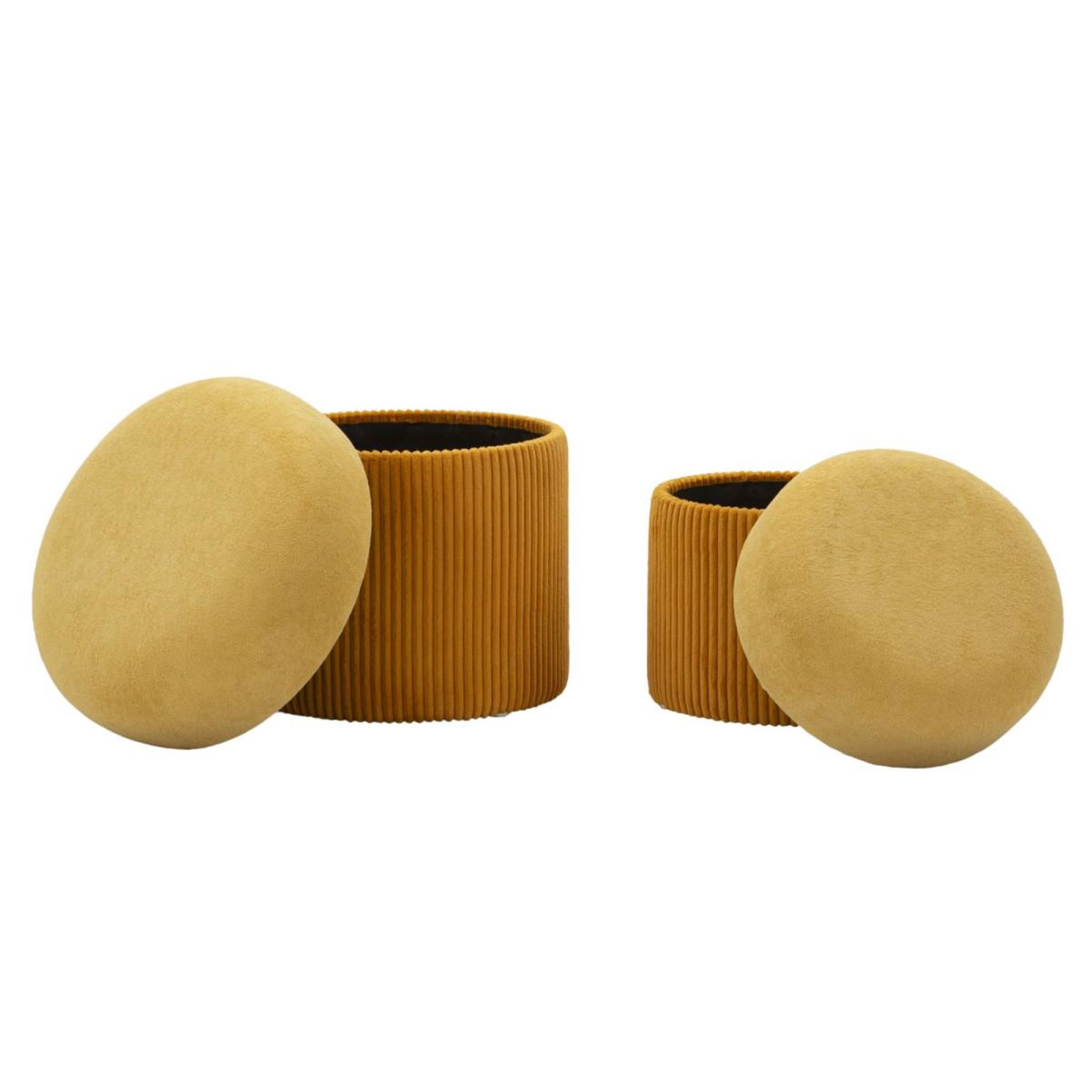 Voir la diapositive 2 : Paris Prix Lot de 2 poufs coffres  aspen  44cm moutarde