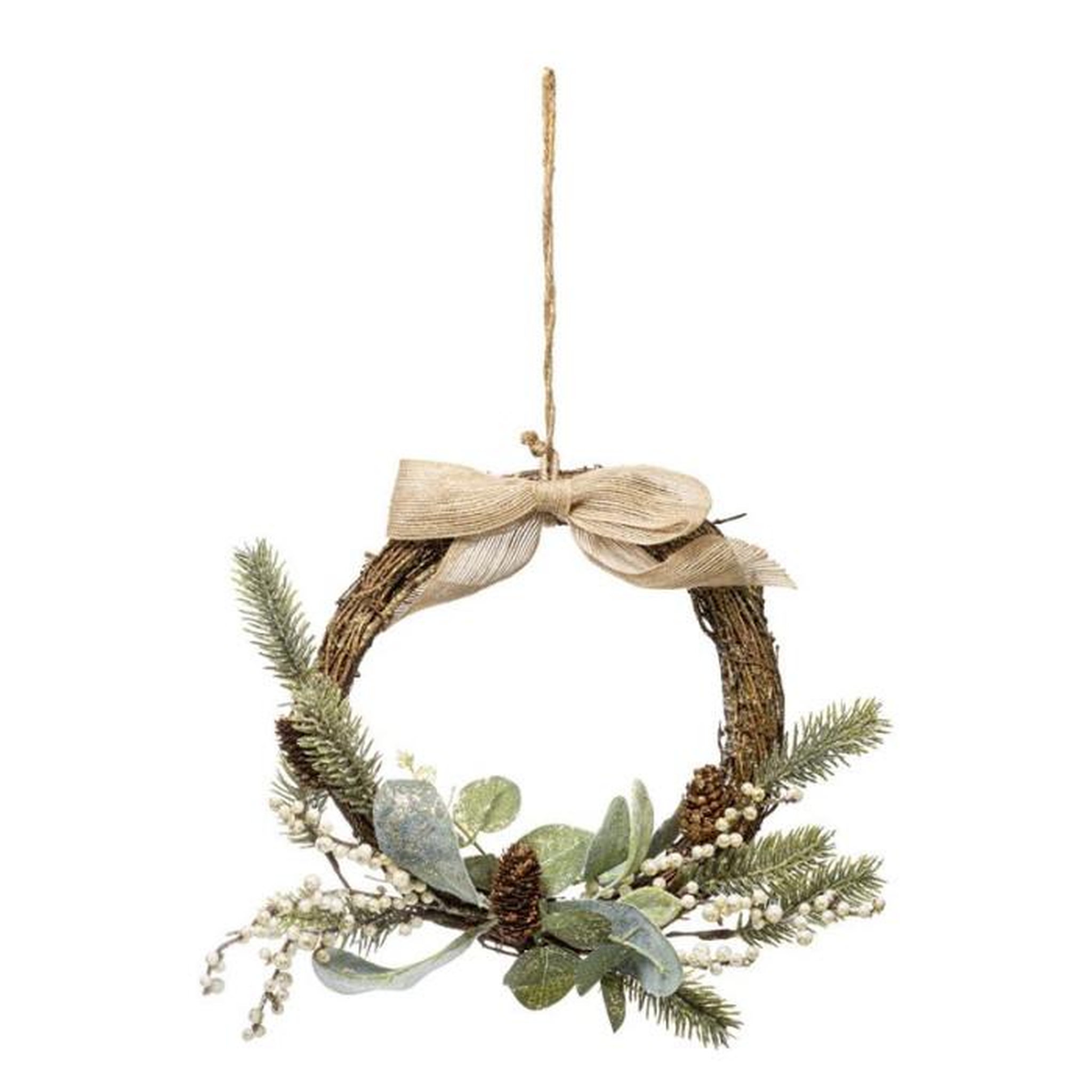 FEERIC LIGHT & CHRISTMAS Couronne de Noël  Cocon  36cm Naturel