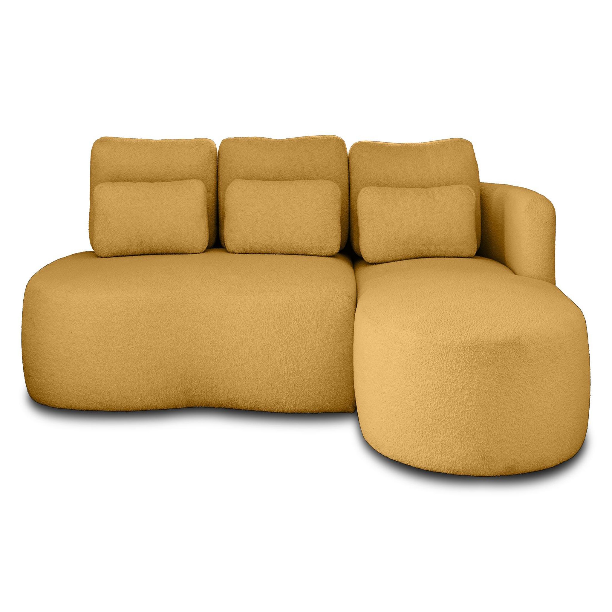 Voir la diapositive 1 : LISA DESIGN Mahina - canapé d'angle droit - 4 places - convertible avec coffre - en tissu bouclette