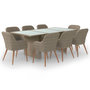 Voir la diapositive 2 : VIDAXL Ensemble a manger de jardin 9 pcs Resine tressee Marron
