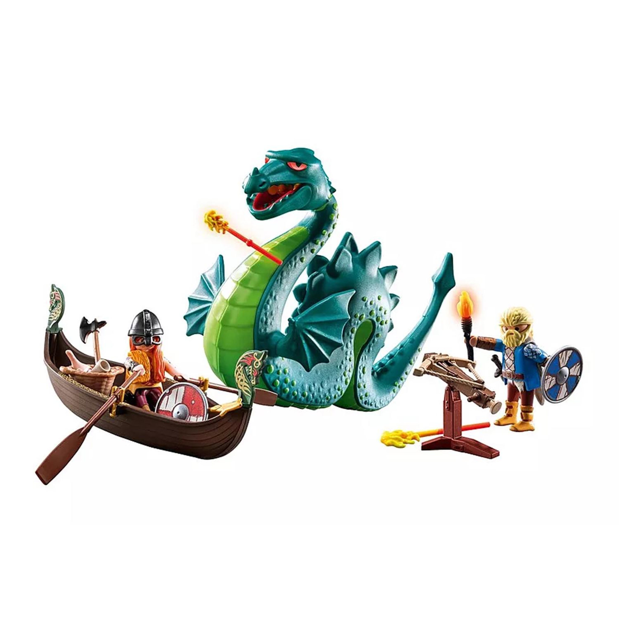 Voir la diapositive 2 : PLAYMOBIL Duo de Vikings, barque, canon et monstre marin