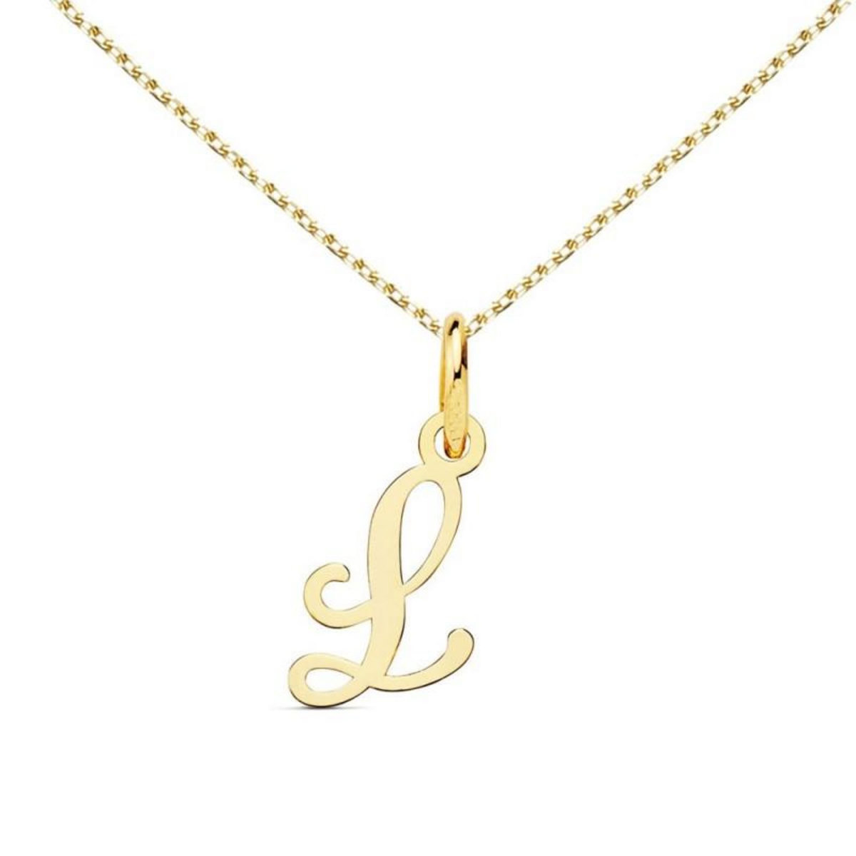 L'ATELIER D'AZUR Collier - Pendentif Lettre  L  Or 750/1000 - Chaine Dorée