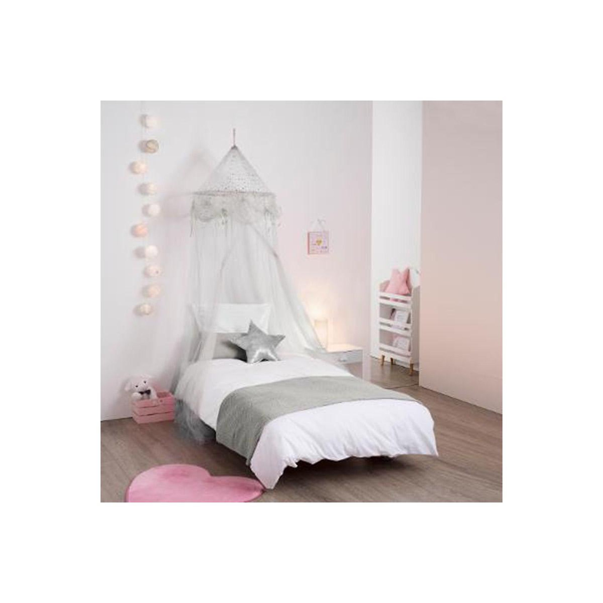 Voir la diapositive 4 : Atmosphera Kids Ciel de lit  demoiselle  60x250cm argent
