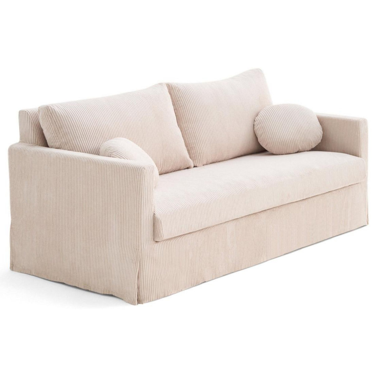 LISA DESIGN Serena - canapé droit déhoussable 3 places en velours côtelé