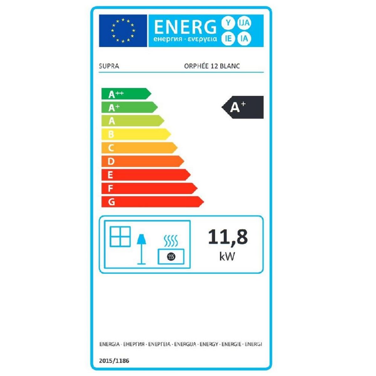 Supra Poêle à granulés de bois 11.9kw blanc - orphee 12 blanc