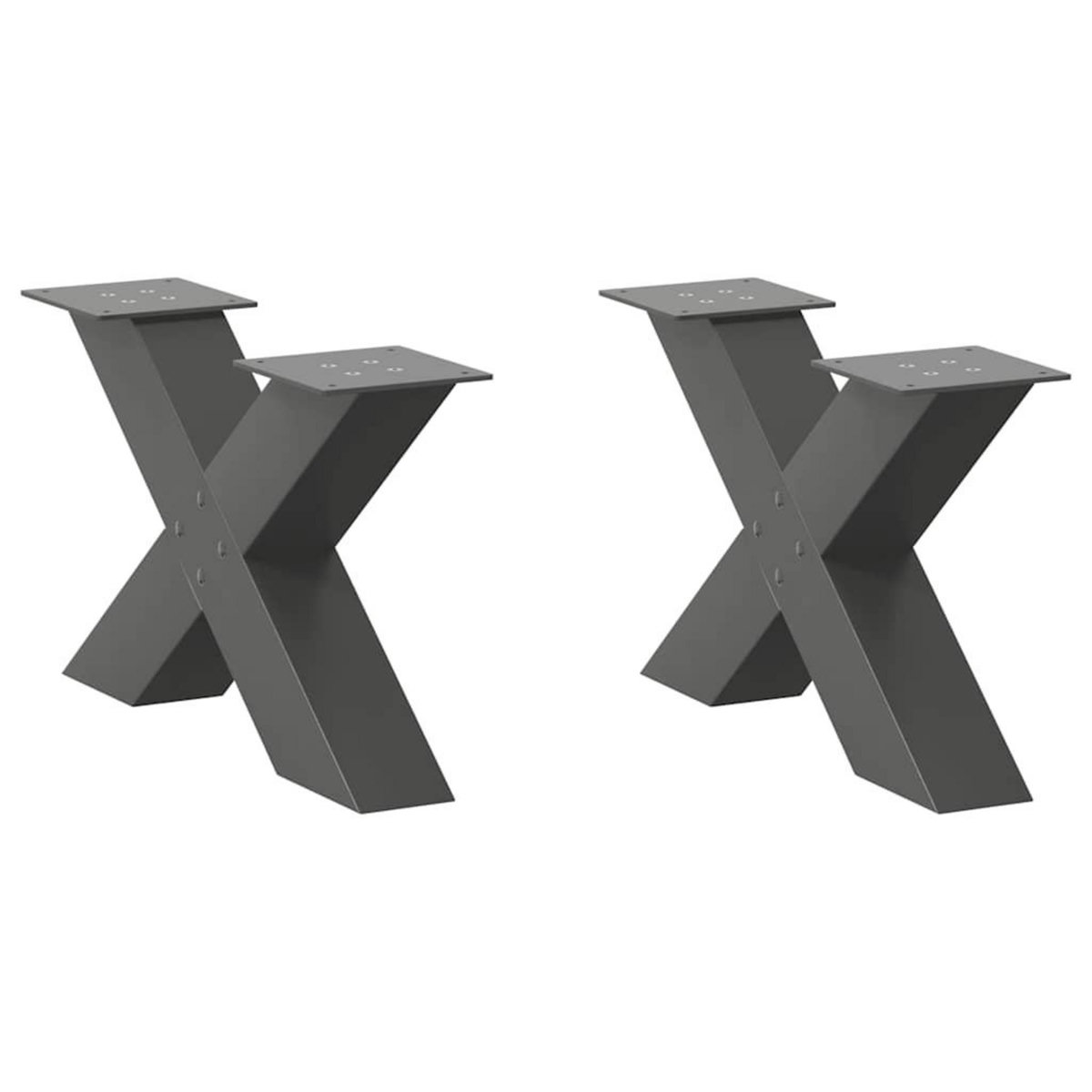 VIDAXL Pieds de table basse forme de X 2 pcs anthracite 50x(30-31) cm