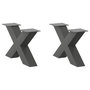 Voir la diapositive 1 : VIDAXL Pieds de table basse forme de X 2 pcs anthracite 50x(30-31) cm