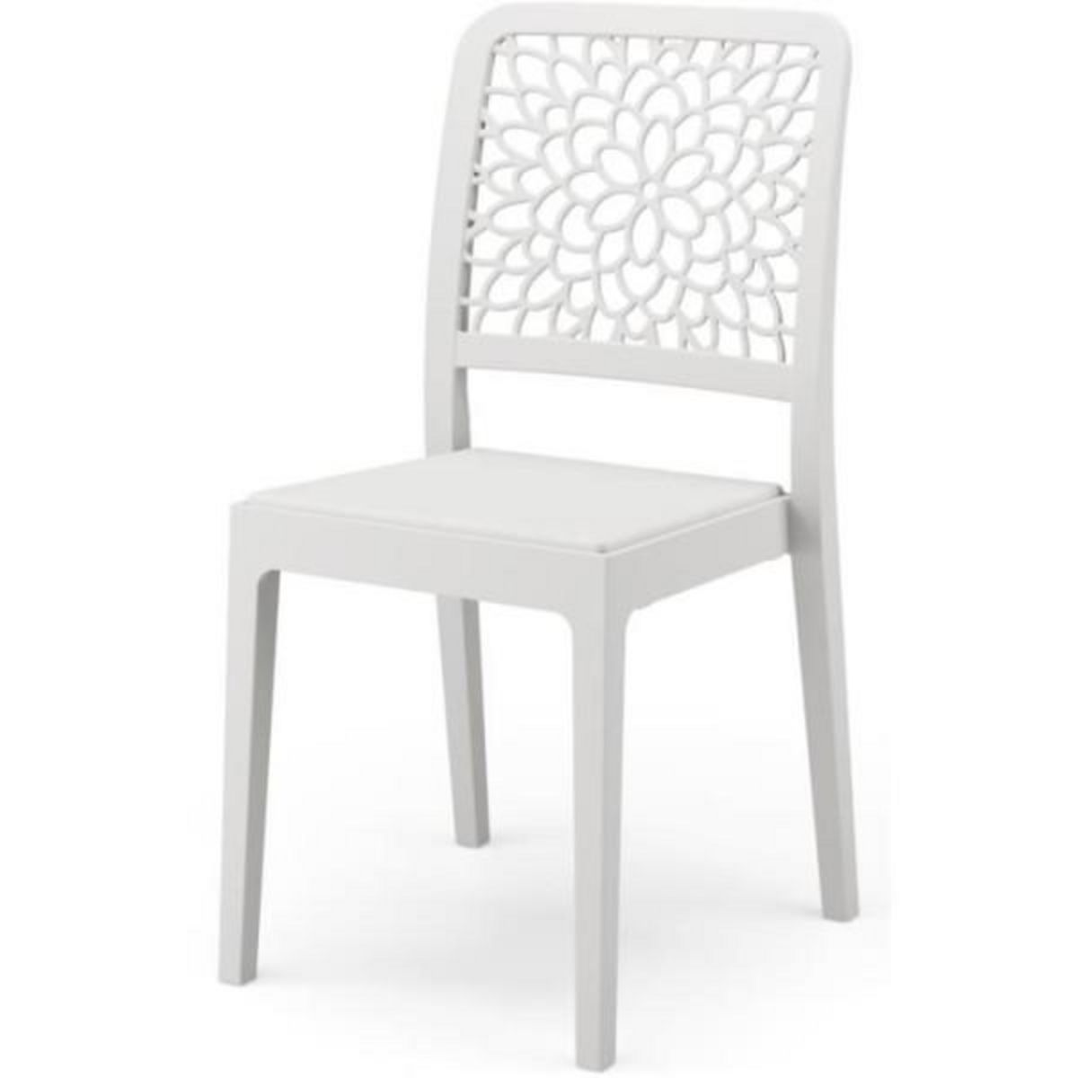 MARKET24 Lot de 4 chaises - ARETA - TICHE - 51 x 46 x H88 cm - Blanc