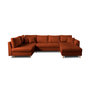 Voir la diapositive 6 : LISA DESIGN Rune - canapé panoramique avec pouf d'appoint - 7 places - style scandinave - gauche