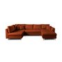 Voir la diapositive 6 : LISA DESIGN Rune - canapé panoramique avec pouf d'appoint - 7 places - style scandinave - gauche